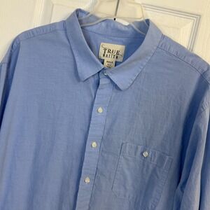 True‎ Nation Button Down Shirt Long Sleeve Cotton Blend 3XLT